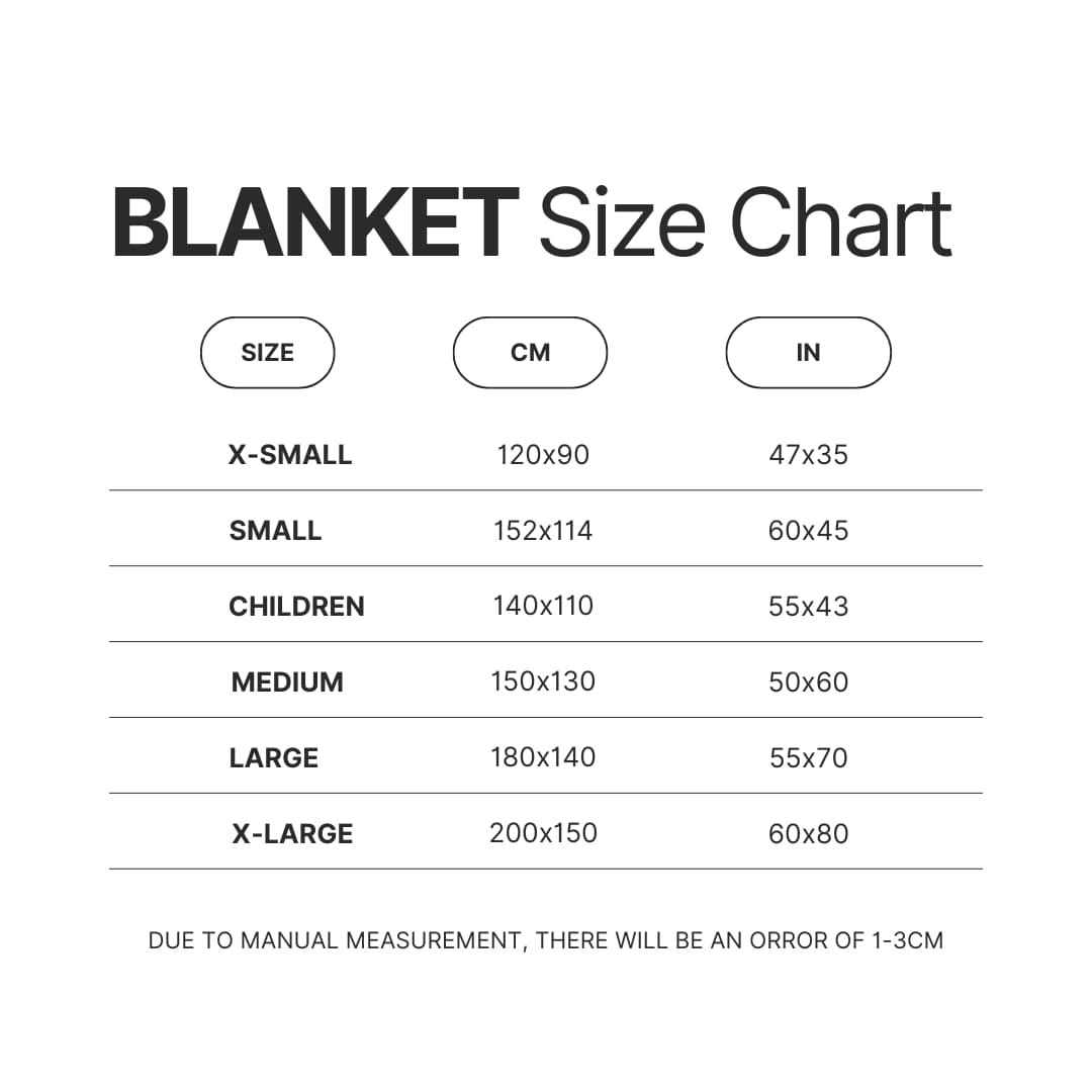 Blanket Size Chart - Vegeta Shop