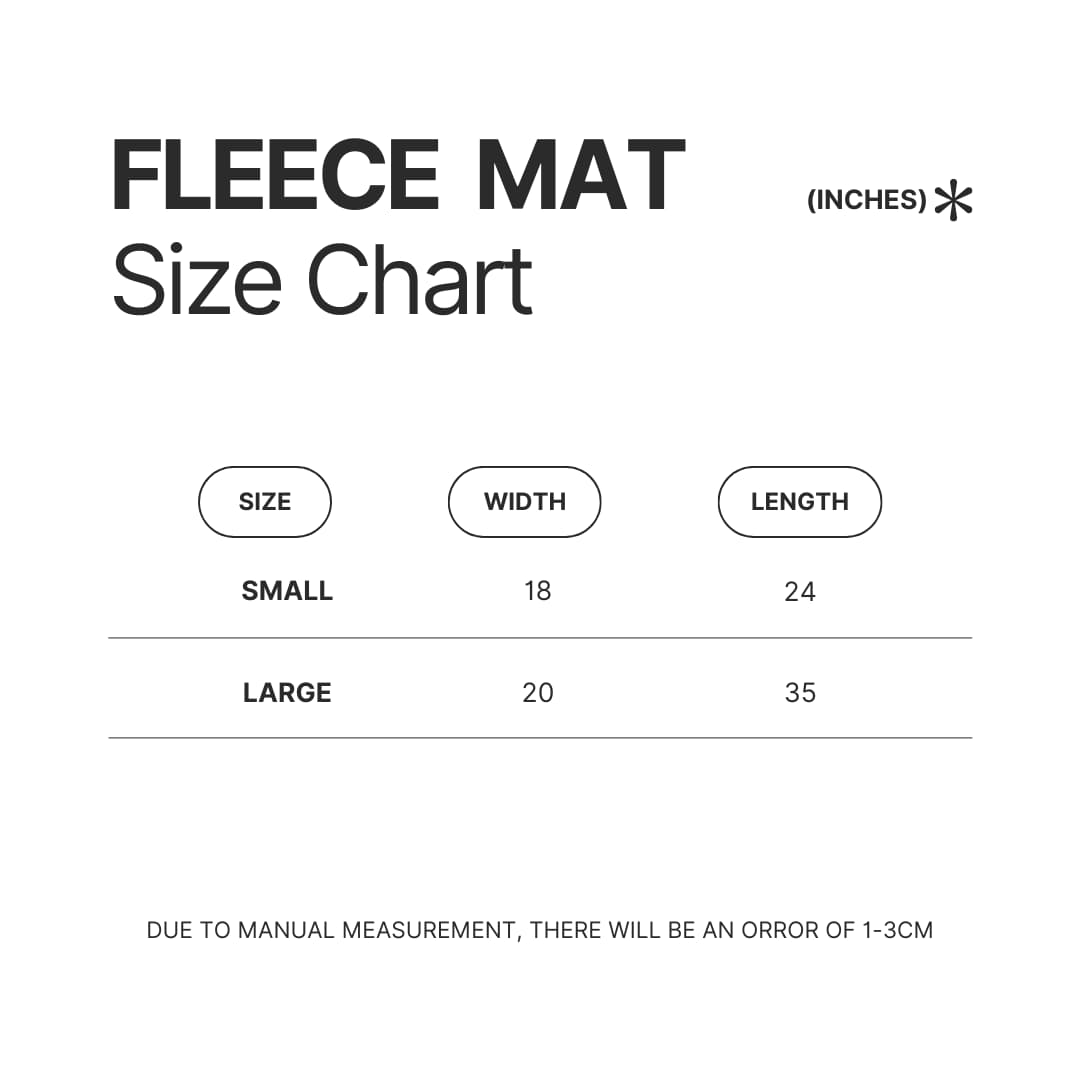 Fleece Mat Size Chart - Vegeta Shop