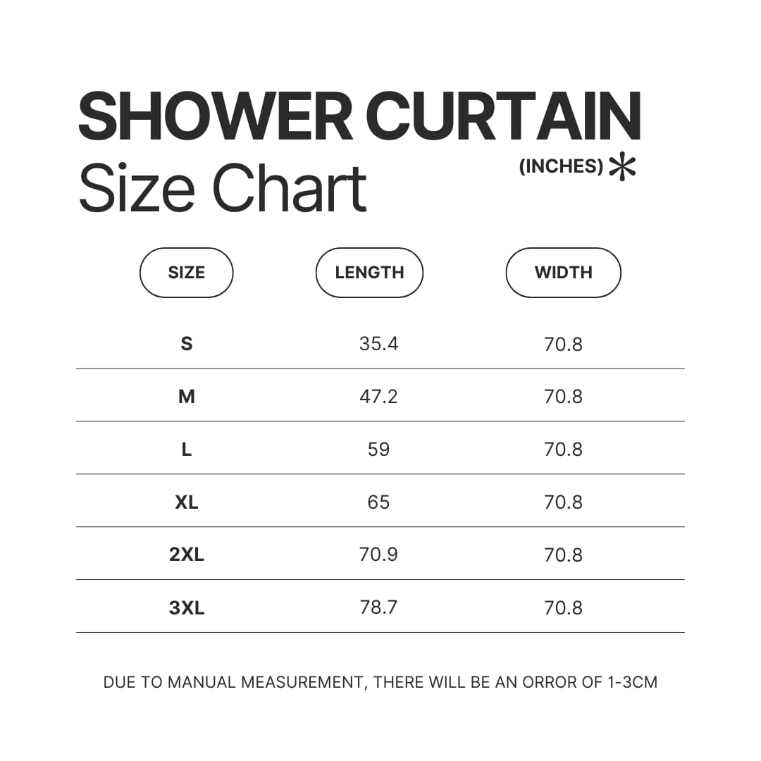 Shower Curtain Size Chart - Vegeta Shop