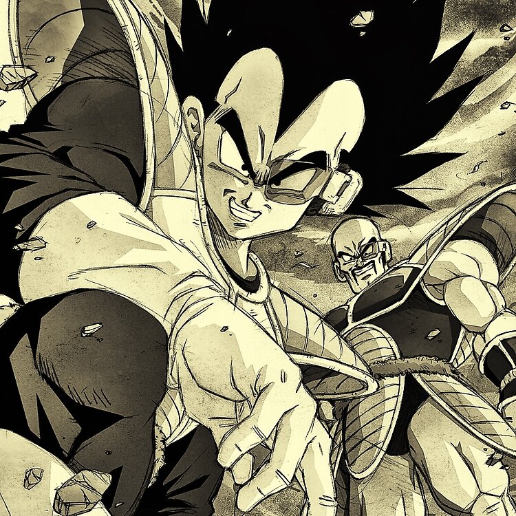 Vegeta Nappa Black And White Edition Tote Bag - Image 2