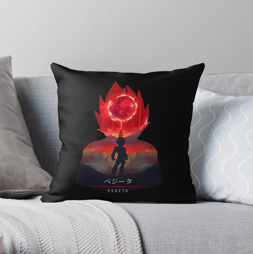 Vegeta Bloody Illusion Throw Pillow