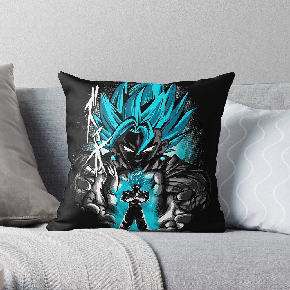 Blue Gokus Anime Throw Pillow