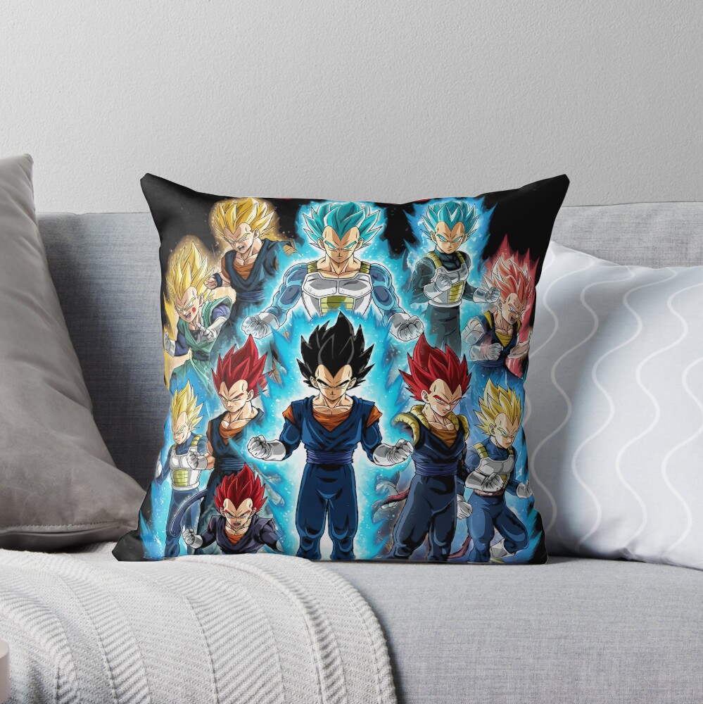 Vegeta Transformation Throw Pillow