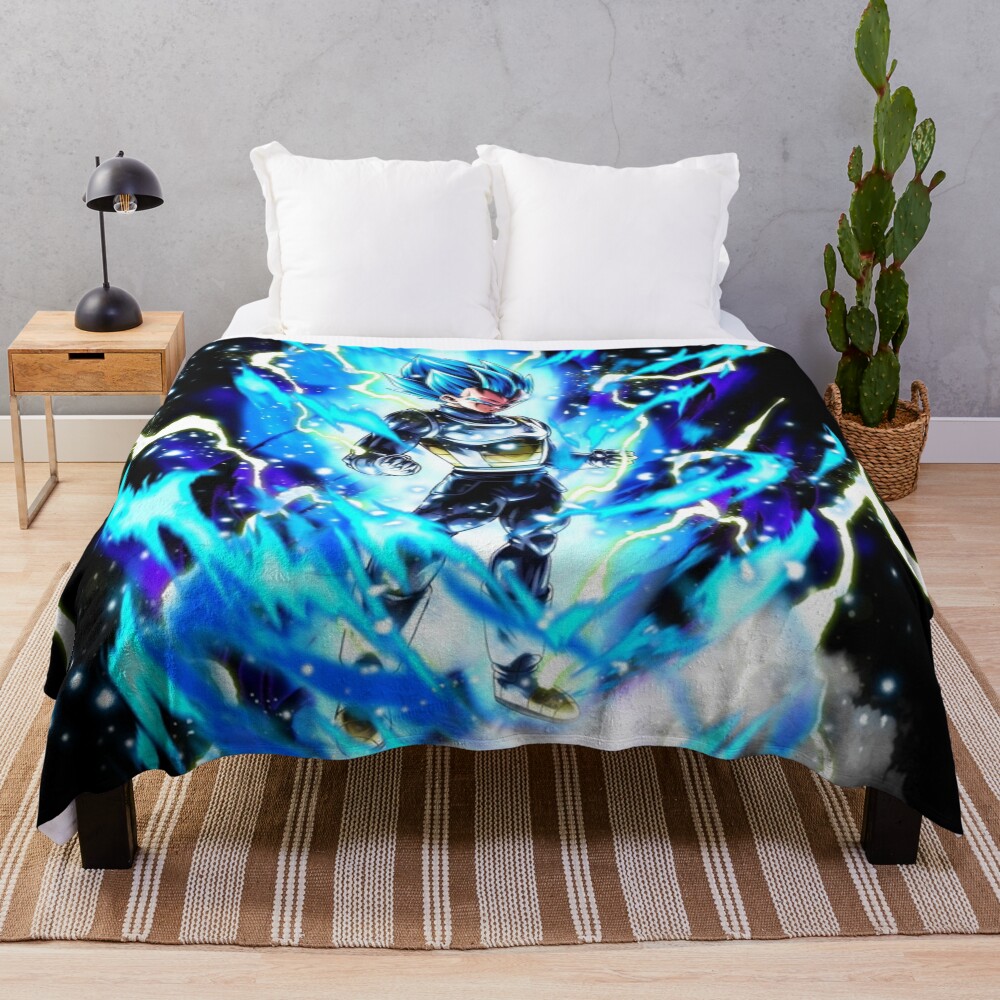 Vegeta Super Saiyan Blue Throw Blanket