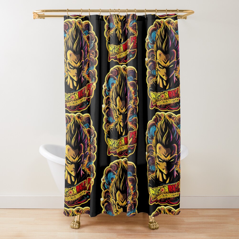 Old Vegeta Tshirt Shower Curtain